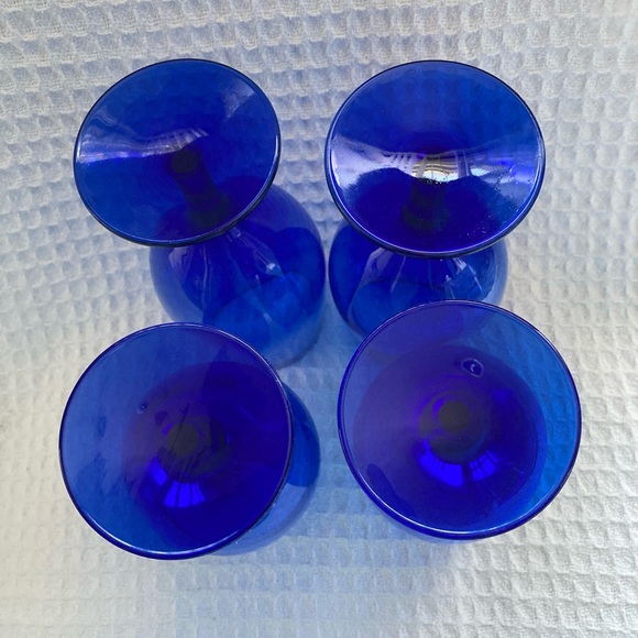 Luigi Bormioli Light & Music Cobalt Blue Water Goblets Made In Italy
